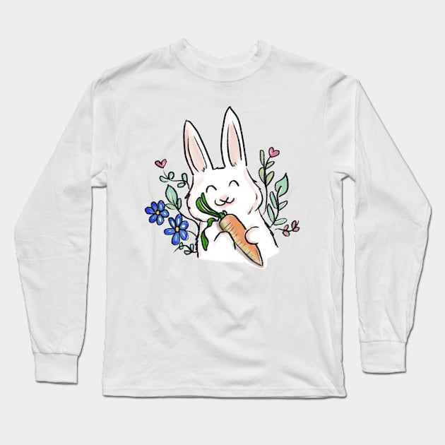 Pink Bunny Love Long Sleeve T-Shirt by HappyPawtraits